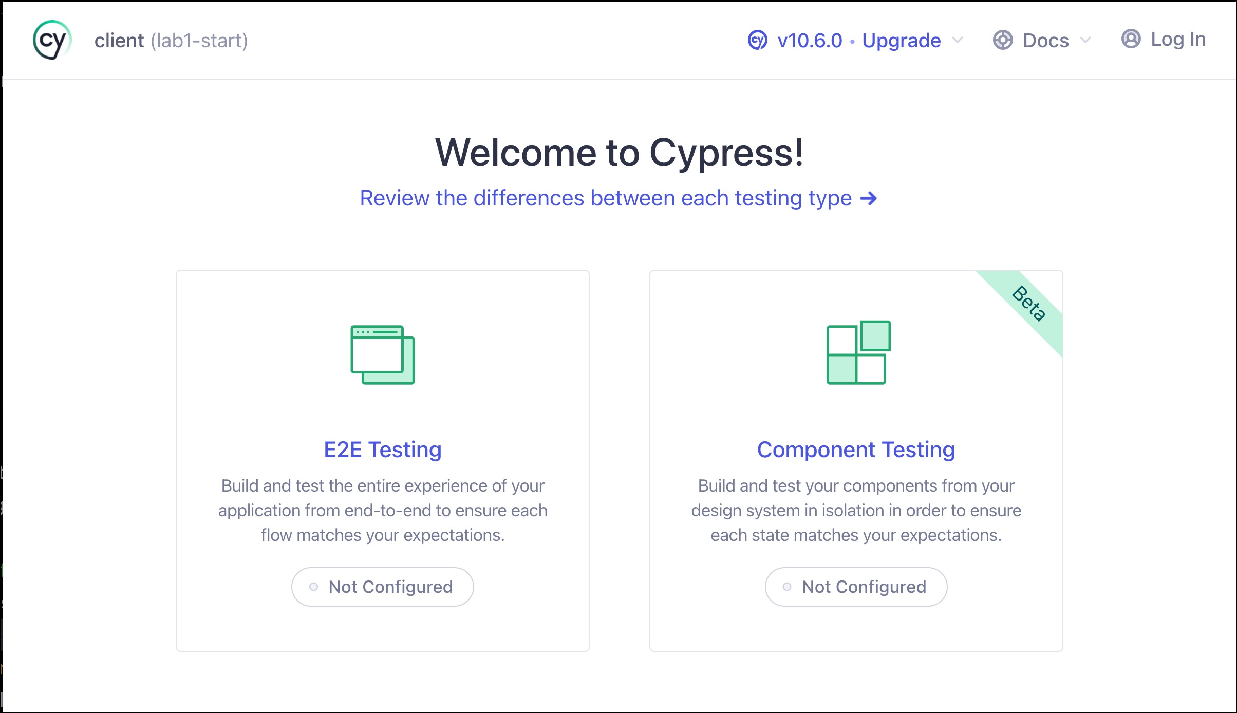 Choose Testing Type